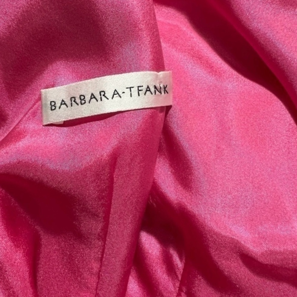 Barbara Tfank Brocade Cocktail Dress Red - Sleeveless Back Zip - Picture 9 of 14
